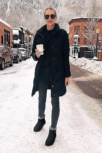 SHIBEVER Women Winter Snow Boots: Black Waterproof Walking Booties Non Slip Fur Lined Warm Outdoor Ankle Short Boot4