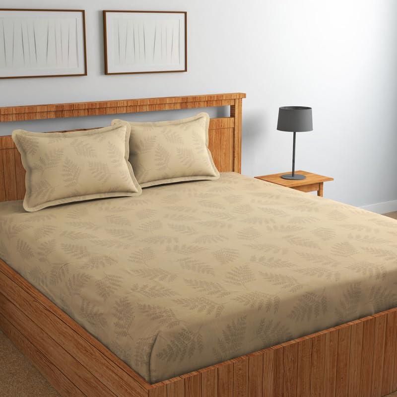 NEW LEAF Premium 100% Cotton 220tc Flat Double Bed Bedsheets for Summer Breathable | Wrinklefree Long lsting (Size-90 x 90 Cm, 7ft x 7ft) with 2 Pillow Covers (Size-17 X 27 Inches, Beige) NEW LEAF Premium 100% Cotton 220tc Flat Double Bed Bedsheets for Summer Breathable | Wrinklefree Long lsting (Size-90 x 90 Cm, 7ft x 7ft) with 2 Pillow Covers (Size-17 X 27 Inches, Beige)