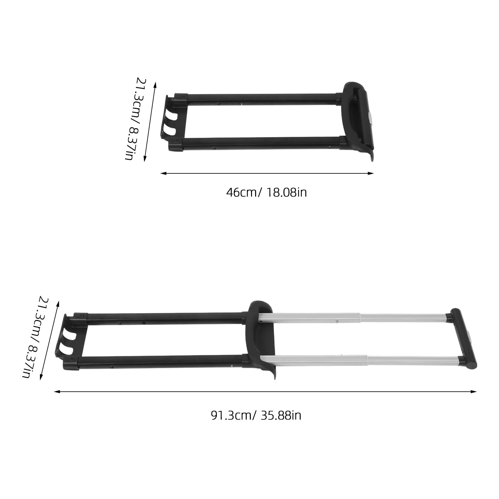 Genérico Barra Telescópica de Repuesto para Maleta de Aluminio y Hierro, Asa Extensible Anticompresión Ajustable para Trolley, Accesorios de Maleta para Viaje Compatible con Varios Modelos