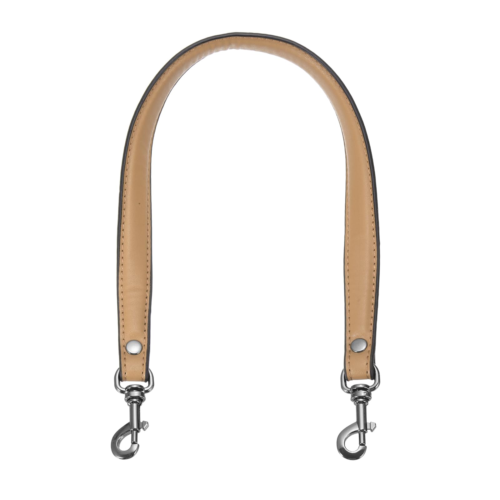 sourcing map 22.8" PU Leather Purse Strap,1" Wide,Apricot/Metallic Black