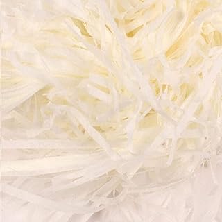 Papier raphia 100 Grammes pour le Remplissage de Panier Cadeau Remplir des Fournitures de Fête d'emballage - blanc laiteux