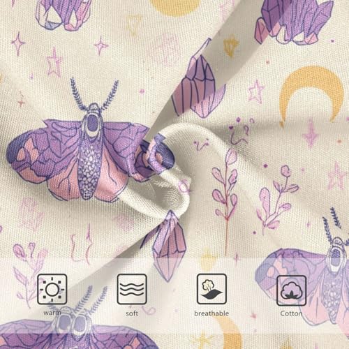 Wusikd Purple Moths Girls' Underwear Cotton Moon Girls Briefs Soft Toddler Underwear 2T3