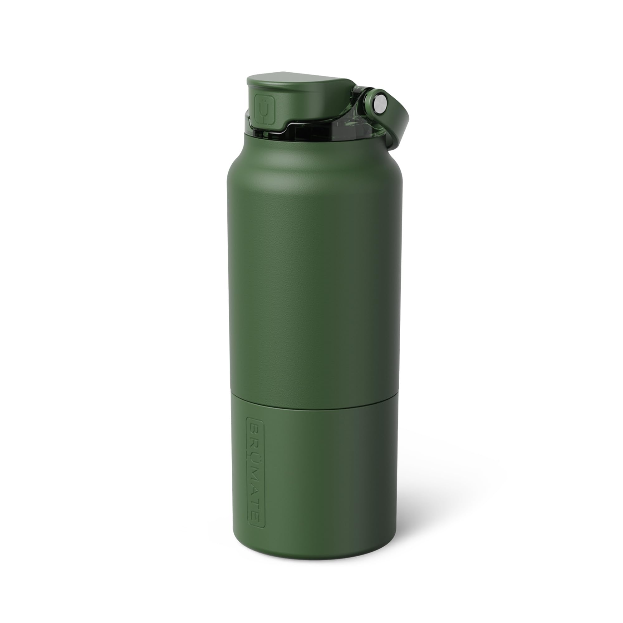 BrüMate Rise 35oz Water Bottle With 100% Leakproof Covered Silicone Straw | Insulated Stainless Steel Water Bottle With Removable Straw | Fast Flow | Soft Sip Silicone Spout | BPA-Free (OD Green) — image 1