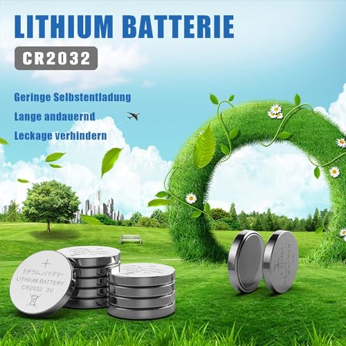 GutAlkaLi CR2032 3V Lithium Knopfzelle Elektro CR 2032 Lithium, 4 Packungen mit je 5 Einheiten, 20 Stück 6