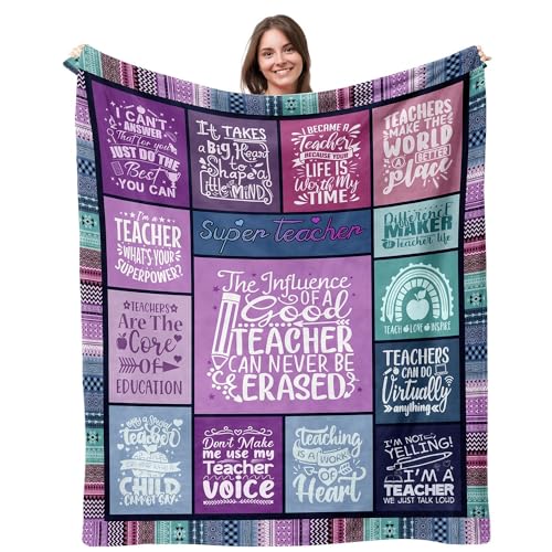 Suobrnaer Teacher Gifts for Women Teacher Appreciation Gift Unique Teachers Gifts for Birthday Graduation Retirement Teachers Blanket Cozy Warm Throw Blanket 50 X 60