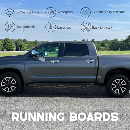 Estribos laterales negros para Toyota Tundra 2007-2021 miniatura 6