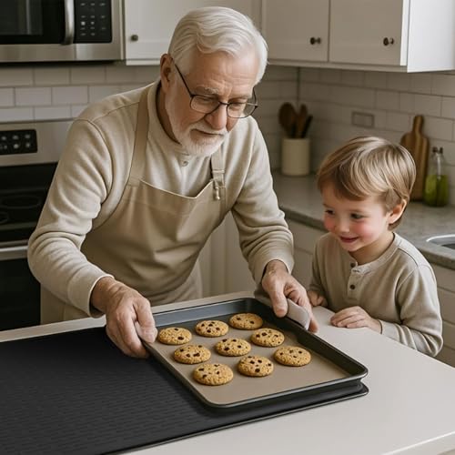 Image of Stove Top Cover for Electric Stove - Food Grade Ceramic Stove top Cover, Silicone XXL Dish Drying Mat, Glass Cooktop Covers, Flat RV Range top Mats (Black Thickened,28x20)