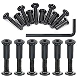 Xrfoiniu 100 Sets M6x35mm Black Binding Post Screws Fixing Post Screw Wood Insert Bolt Rivet Socket Cap Connecting Hexagon Socket Drive M6 Bolts Cap Nuts Barrel Nut Kit 2Pcs Hex Wrench