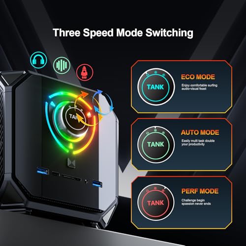 Image of Mini Gaming PC - GeForce RTX 4060 8GB GDDR6 Desktop Computer, i9 12900H (14C /20T, 5.0GHz Max) 32GB DDR5 RAM 1TB PCIe 4.0 SSD, 4x Display /Thunderbolt 4 /Wi-Fi 6 /BT 5.0 /2x 2.5G LAN /Win 11 Pro /SD