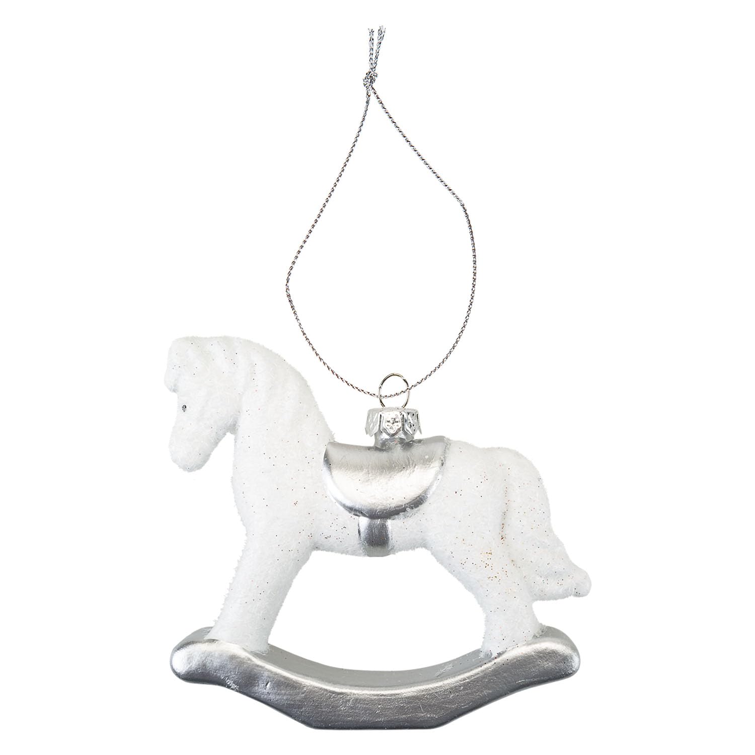 VFM e-Store Christmas Tree Decoration - Rocking Horse - White - 10cm