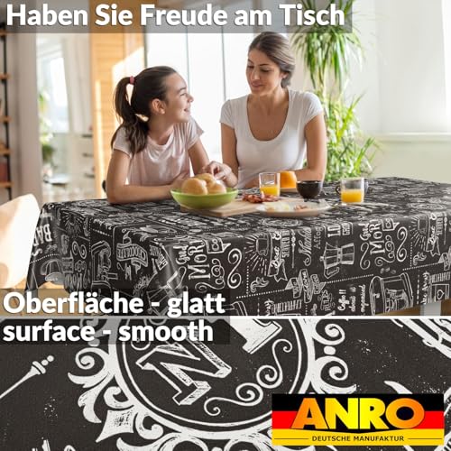 Toile cirée noire imperméable ANRO nappe de table extérieure lavable - 7