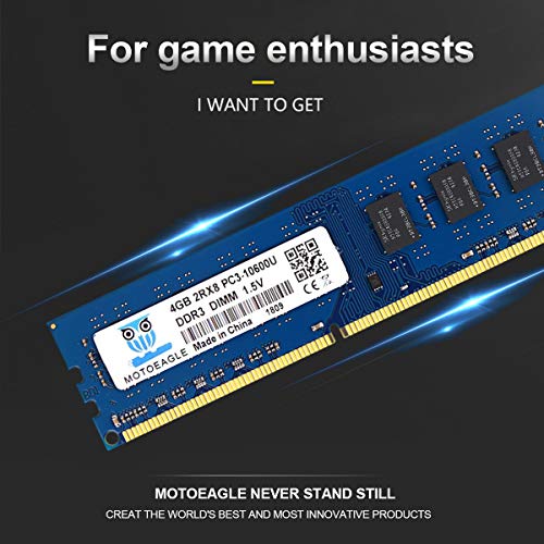Image of 8GB Kit (2x4GB) DDR3 1333MHz UDIMM 4GB PC3-10600U 2RX8 PC3 1333 DDR3 10600 CL9 1.5V 240-PIN Non-ECC Unbuffered Desktop Memory RAM Module