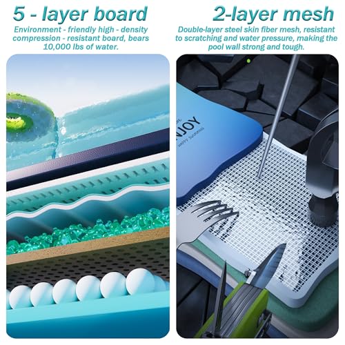 Image of YYW Foldable Family Pool for Adults & Family - Portable Large Swimming Pool for Indoor /Outdoor Garden Backyard Summer Parties (Cloud Ink Gray, 104)
