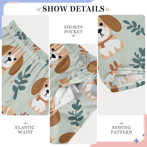 ALAZA Cartoon Puppy Pajamas Bottoms with Pockets Comfy Pjs Sleepwear Elastic Waistband Pajamas Pants Lounge Pants for 6-14 Years4
