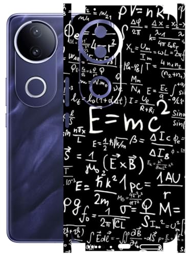 Image of AtOdds - Full Body Back Screen Guard Protector Film - Lamination Wrap Skin Sticker Compatible with VIVO T4R (5G) | Scratchproof Matte Finish (Design - E=mc2)