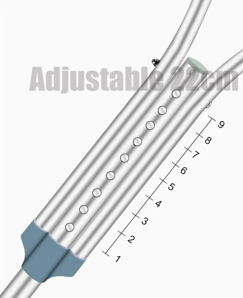 1 par de muletas ajustables para las axilas, bastón de aluminio para caminar, muletas telescópicas con botón pulsador para hombres y mujeres, para adultos y niños con alturas de 130-195 cm, ca