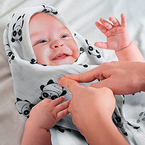 Surfeit Muslin Swaddle Blankets – Set Of 3 Large 47" X 47" Unisex Baby Swaddle Blanket Pack - Breathable Swaddling And Receiving Blankets For Babies - Bamboo And Cotton Blend - Machine Washable #TOP5