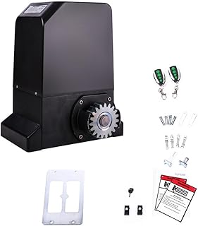 Automatic Sliding Gate Opener Kit, 350W 1000KG Sliding Gate Motor, Electric Rolling Driveway Slide Gate Motor with 2 Remote Controls, Move Speed 20cm/s