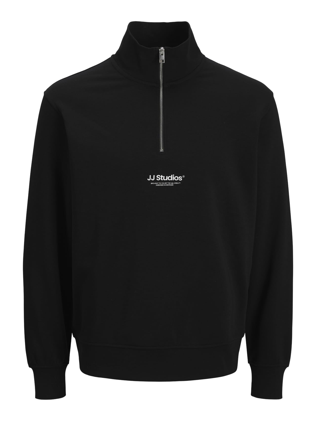 JACK & JONES Jjesoho Sweat Quarter Zip Hn Noos Pls - Plus Size, black, 5XL