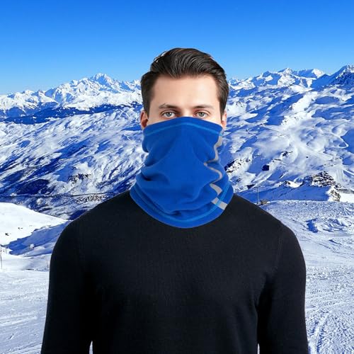 Winter Neck Gaiter Face Cover, 2 Pack Fleece Warmer Windproof Neck Scarf Ski Gaiter Face Mask for Skiing Hiking Cycling2