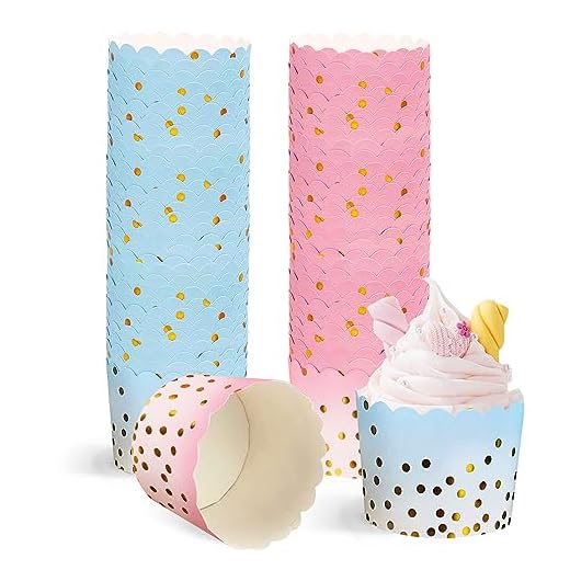 100 moldes de papel para magdalenas (rosa + azul)