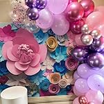 Pink and Purple Balloons, 50PCS 12 Inch Confetti Balloons, Metallic Purple Pink Latex Balloons with Ribbon, Party Balloons for Birthday Shower Wedding Party Decorations - Image 5