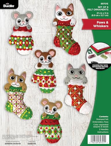 Kit ornements feutrine Bucilla célébrant nos animaux pour des fêtes magiques
