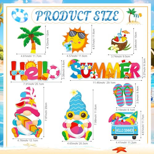 Set de 9 imanes decorativos de verano para refrigerador miniatura 2