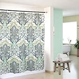 Serafina Home Hotel Quality Fabric Bathroom Shower Curtain: Floral Paisley Moroccan Damask (72 x 70 inches)