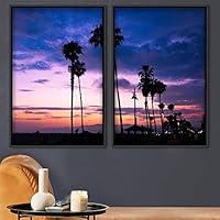 2 Piece Framed Canvas Wall Art Palm Tree Canvas Prints Home Artwork Decoration for Living Room,Bedroom - 16