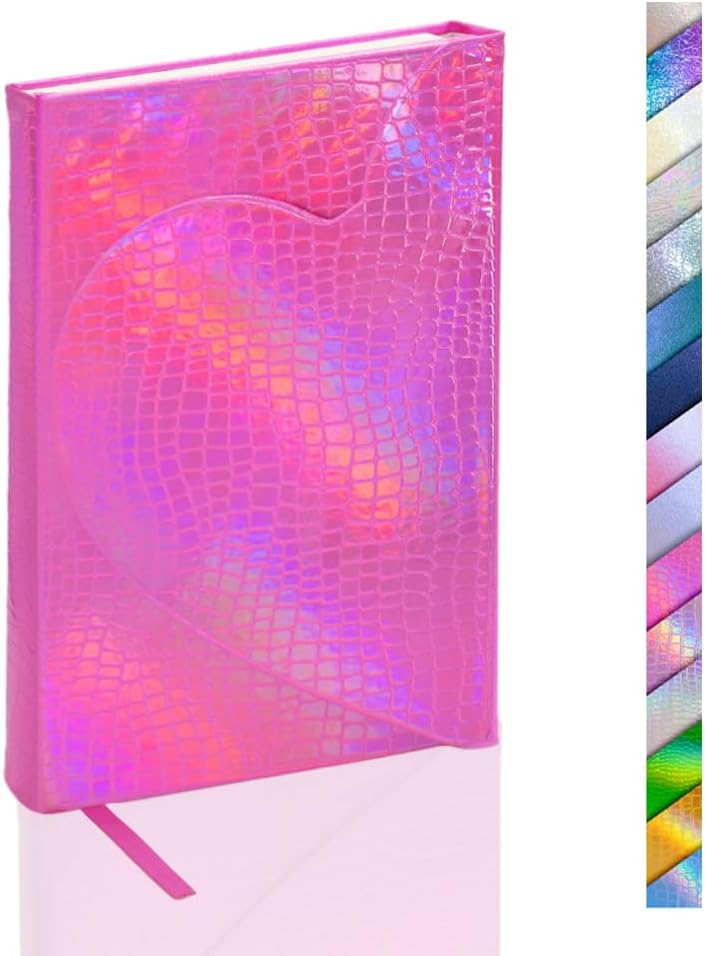 Amazon.com : Navkejon Rainbow PU Hardcover Journal, Magnetic Heart Flap ...