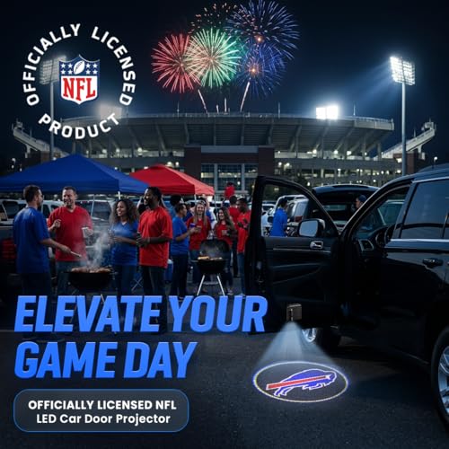 Image of LED Car Door Light - Officially Licensed NFL Wireless Projector - Show Your Team Pride - Battery Powered, Easy Install