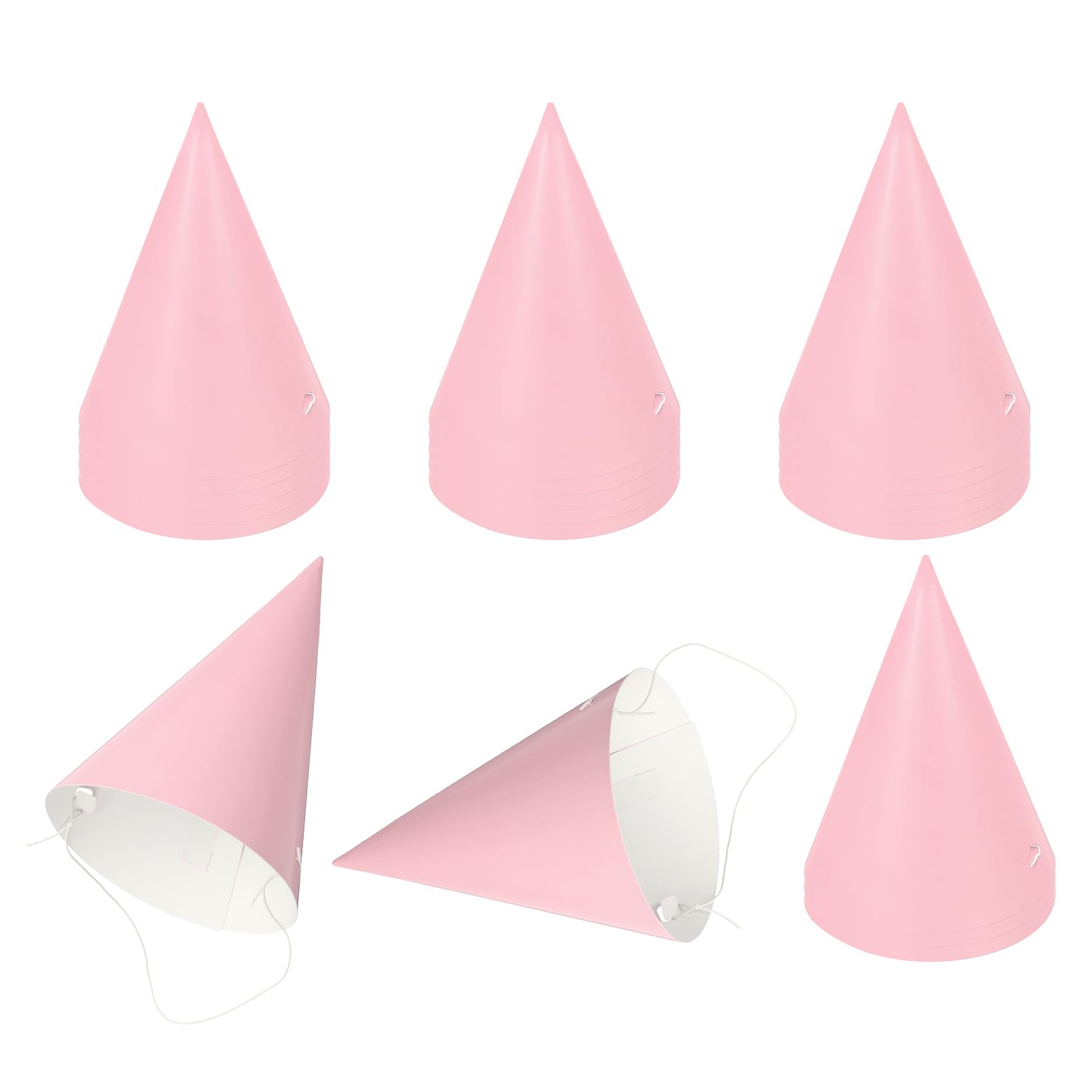 sourcing map 20Pcs Mini Birthday Party Hats, Colorful Paper Party Hat, Adjustable Cone Caps Birthday Decorations for Stuffed Animals Adults Parties Supplies Wedding Celebration, Pink