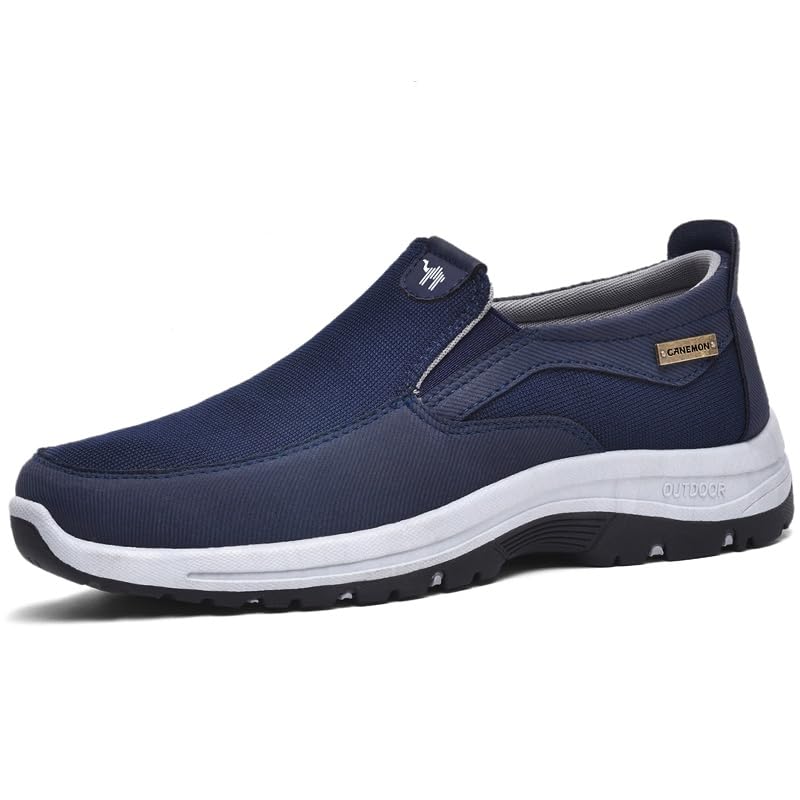 Men's Breathable Casual Slip-on Walking Shoes Comfortable Lightweight Non-Slip Canvas Hiking Shoes
