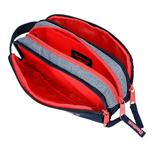 Reebok Lucia Pencil Case, 3 Compartments, Blue, 22 x 10 x 9 cm, Polyester - Image 4