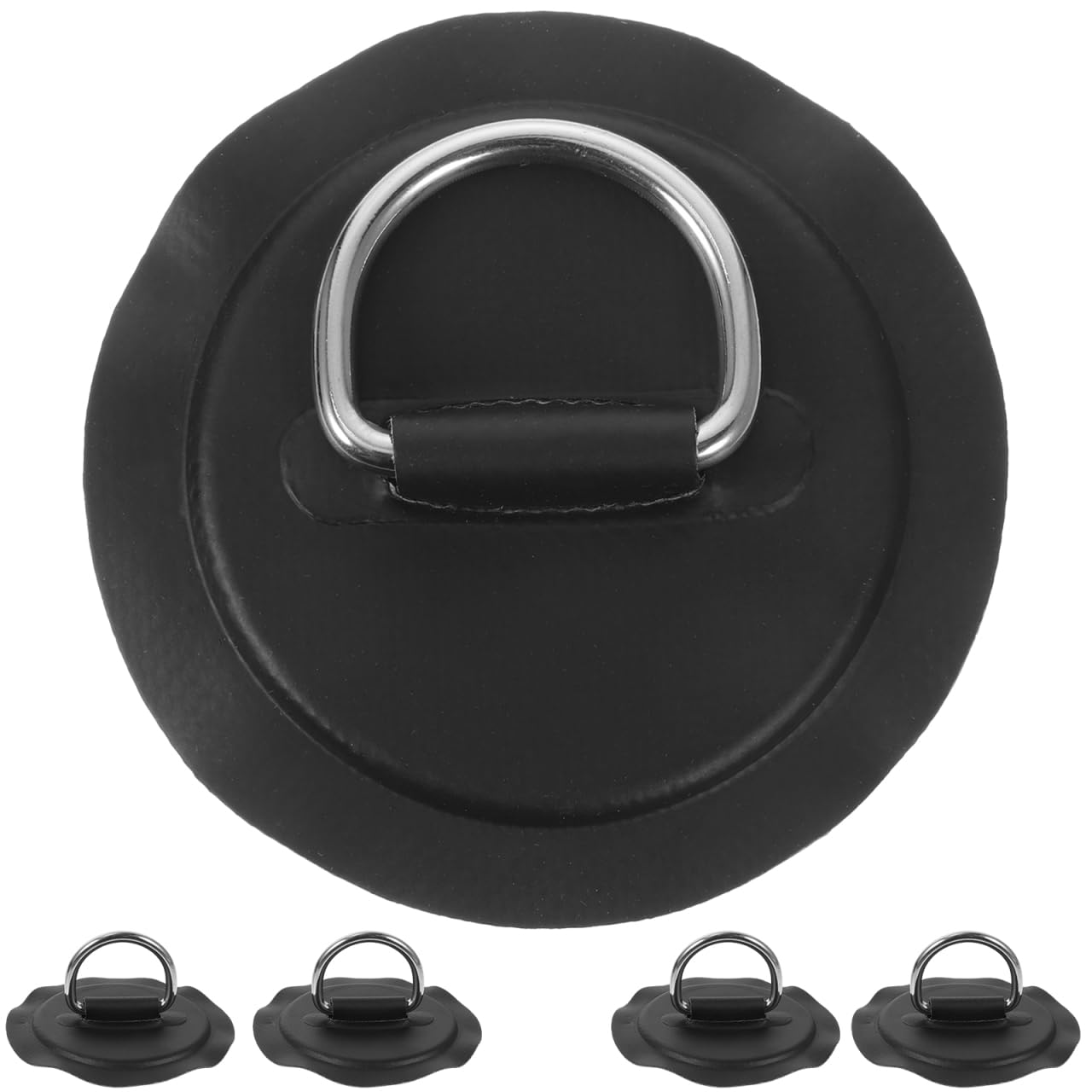 WOONEKY 5pcs Stainless Steel D Rings for Inflatable Boat Accessories Kayak D Ring Kit Canoe Rope Buckles D Ring Pad Eye for Seat Attachment Repair and Replacement Hardware