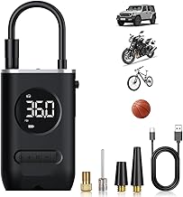 Portable Air Compressor, 150PSI 4X Faster Car Compressor with Digital LCD Screen and LED Torch, 4 Modes Portable Compressor for Car, Motorcycle, Bicycle, Basketball