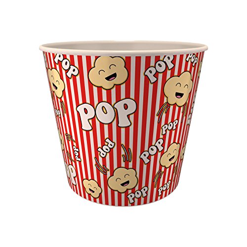 Cuenco grande para palomitas de maíz con material de plástico duro, juego de 2 (forro rojo y blanco)