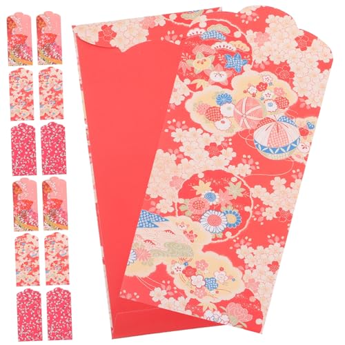 VILLFUL 30個日式和風赤い封筒 新年祝い用製マネーバッグ お年玉袋 パーテ