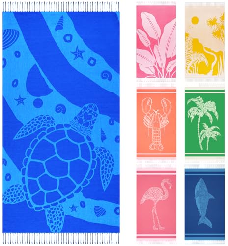 Genovega Oversized Turkish Beach Towel 72'x36' for Adult, Lightweight Quick Dry Bath Pool Swim...