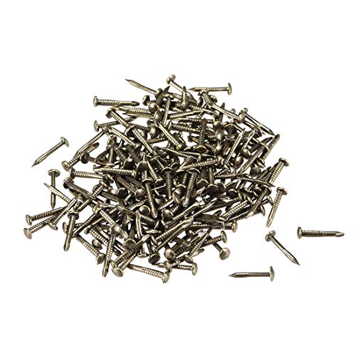 uxcell Small Tiny Nails 1.2x10mm(DXL) for Wooden DIY Decorative Pictures Boxes Household Accessories Bronze Tone 200pcs