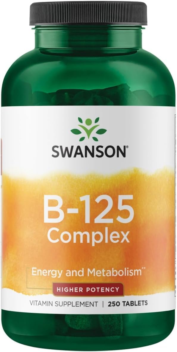 Swanson Vitamin B-125 Complex for Nervous System Health, 250 Tablets 250 Count (Pack of 1)