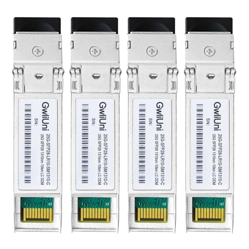 Image of 4Pcs 25G SFP28 Single Mode Fiber Module Network Transceiver, LR SM1310nm 10km, Duplex LC for Data Center Switch, Router, Firewall, Server etc.,
