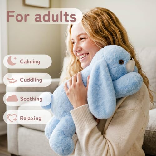 Image of Niuniu Daddy Weighted Stuffed Animals, 20 in 3.3 lbs, Rabbit Calming Plush | Heavy sensory lap pad, lying body pillow for sleeping, machine wash, huggable plushies, soothing gift for kids and adults