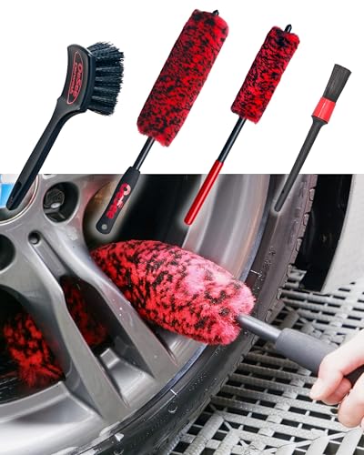 oesee Professional 4 Pack Long Handle Wheel Brush...