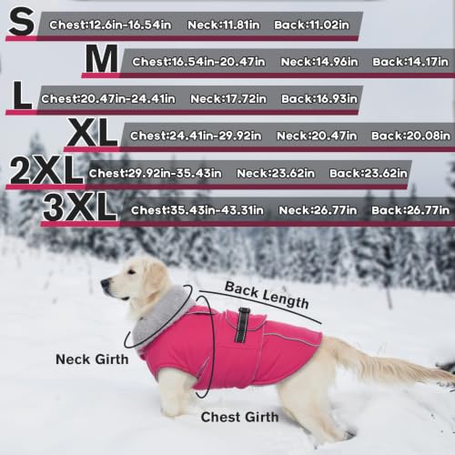 Image of Lelepet Dog Coat Reflective Waterproof Fleece Vest with Adjustable Buckle