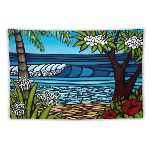 ヘザーブラウン (海と浜辺の花)現代 北欧 ハワイの風景 ポスター タペストリー 印刷 ポスター ウォールアート 画像 現代 芸術 壁の絵 け ソファの背景絵画40"x60"