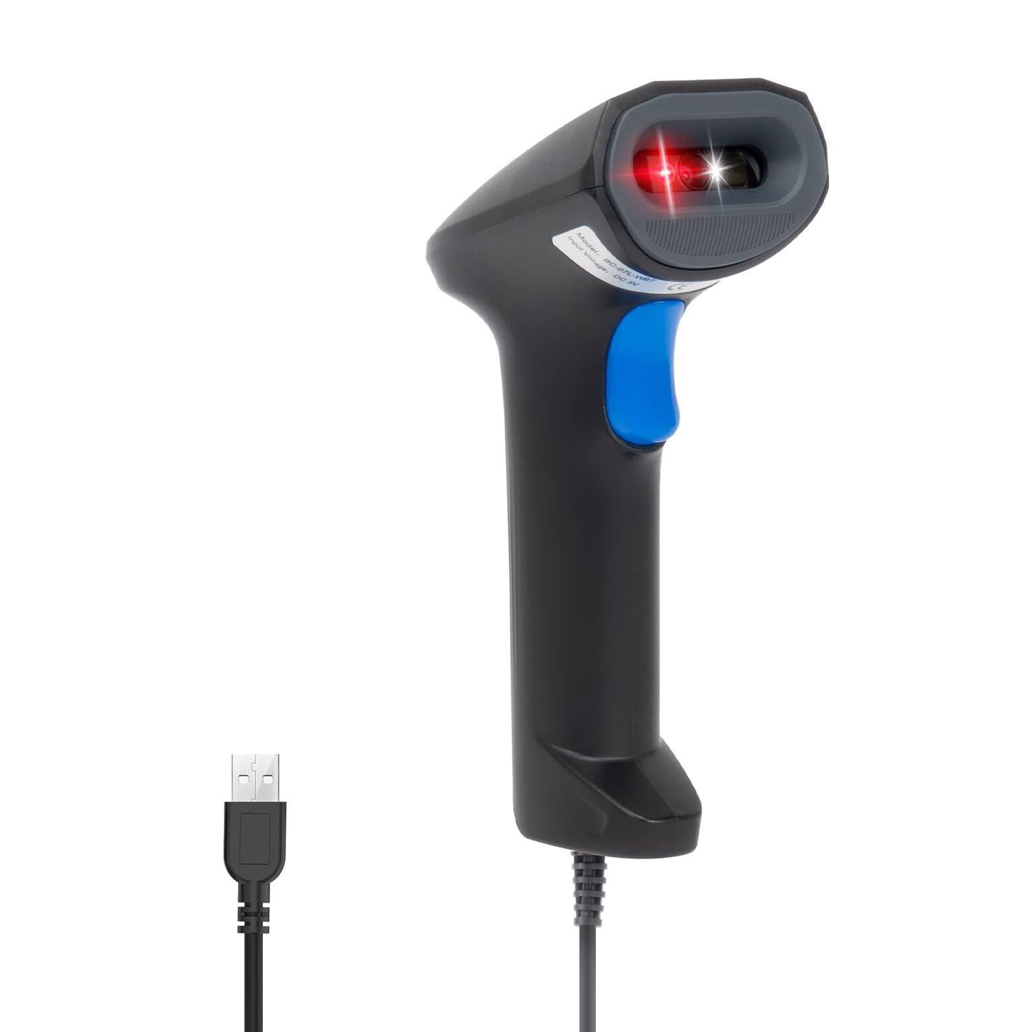VulTech BC-​07L-​USB Barcode Scanner USB Lettore Codici a Barre 2D 1D QR, Scansione su display, POS, Fatture, Registratore di Cassa, Scanner Ottico Magazzino Supermercato Farmacia PC Windows Mac Linux