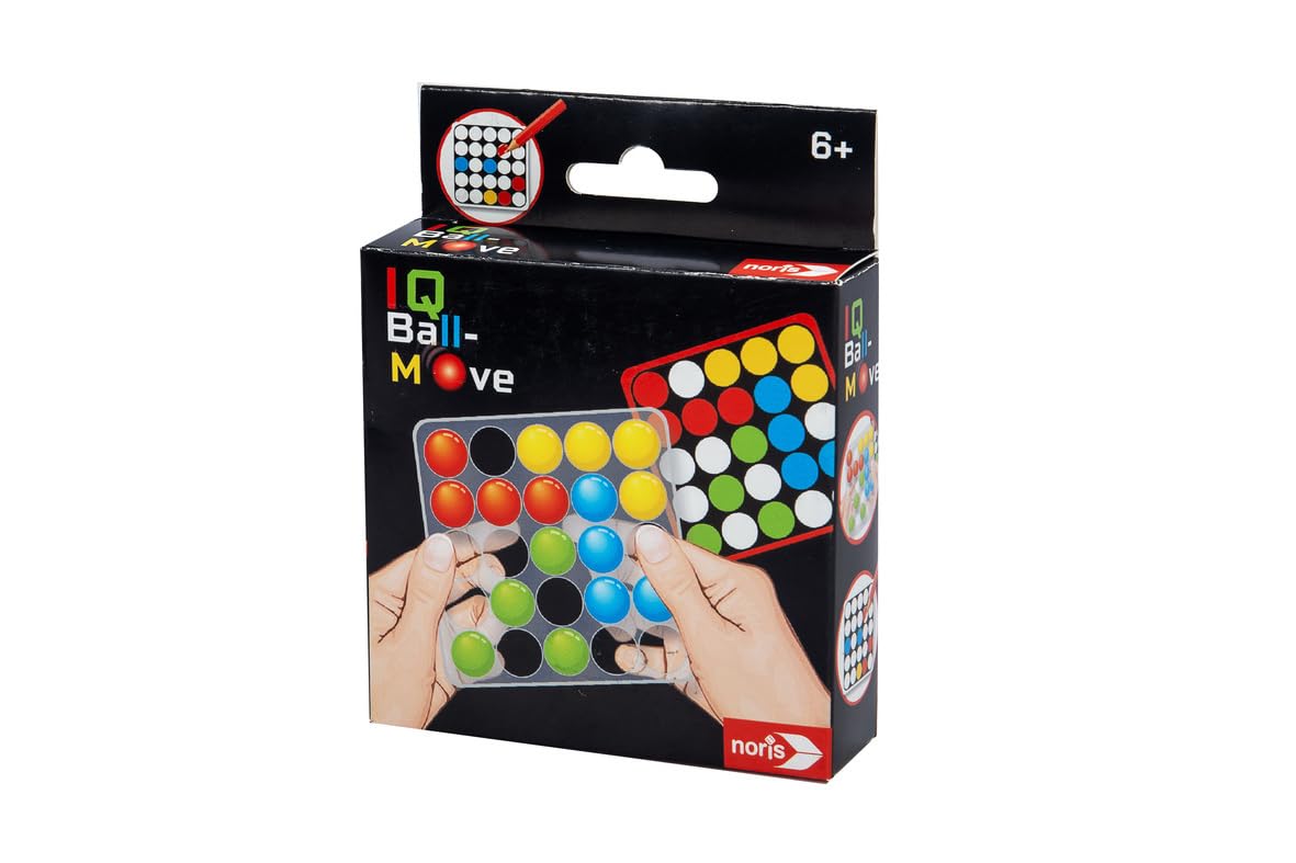 Noris IQ Ball-Move Gioco Di Logica Compatto - 60 Compiti 6 Livelli + Carte Vuote - Dai 6 Anni
