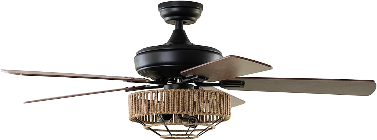 Ceiling Fan with Light Remote Control Noiseless for Bedroom/Living Room/Study/Patio, Reversible Motor, 52 Inch, Camel Camel Casual